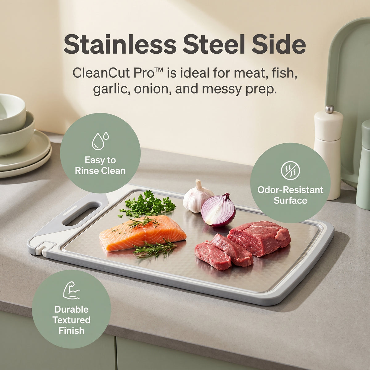 CleanCut Pro™ Double-Sided Cutting Board