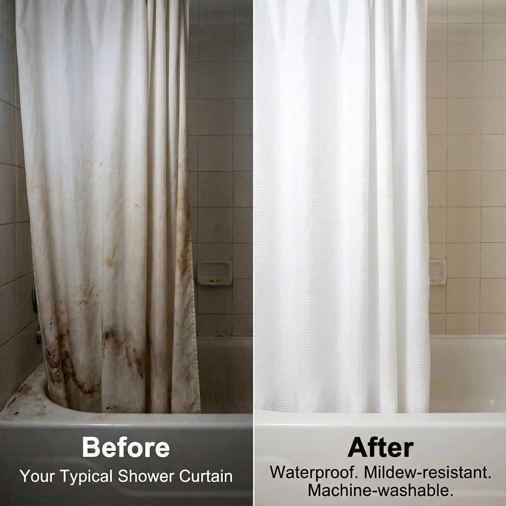 Slap & Snap® 3-in-1 Shower Curtain