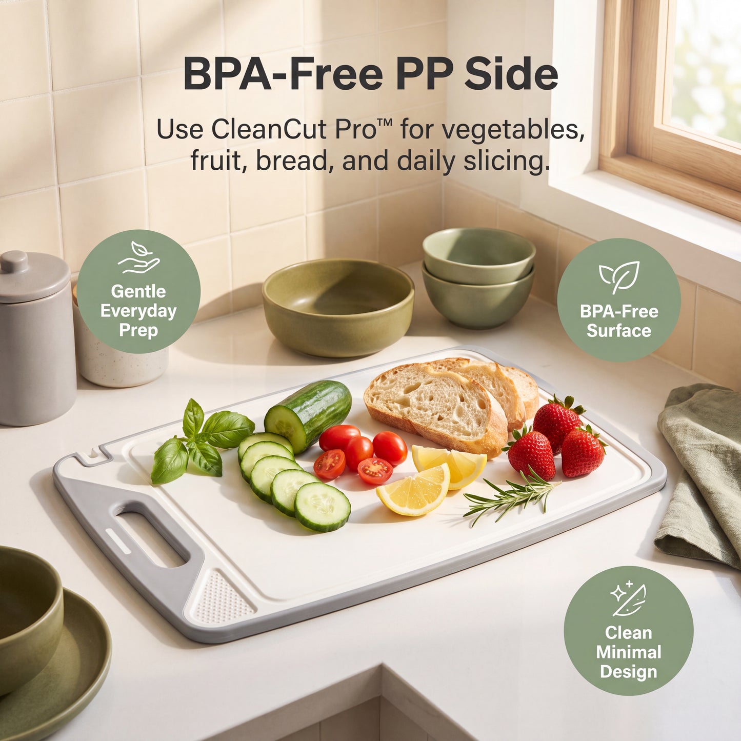 CleanCut Pro™ Double-Sided Cutting Board