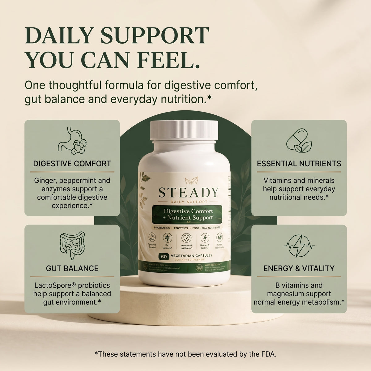STEADY™ Digestive Comfort + Nutrient Support